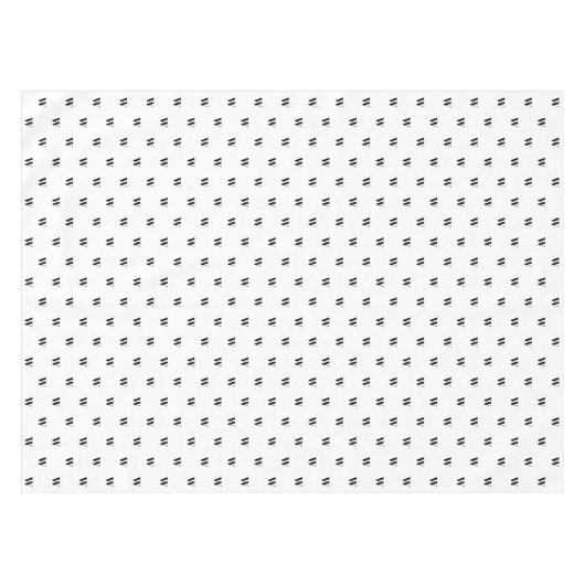 Moderne zwarte witte initiaal tafelkleed (Voorkant (Horizontaal))