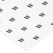 Moderne zwarte witte initiaal tafelkleed (Gekanteld)