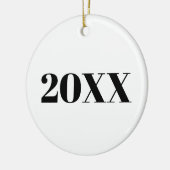 Moderne zwarte, witte jaartal Holiday Keramisch Ornament (Links)