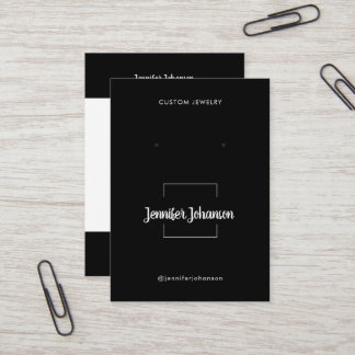 Moderne zwarte witte juwelen oorringen qr code visitekaartje