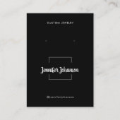 Moderne zwarte witte juwelen oorringen qr code visitekaartje (Voorkant)