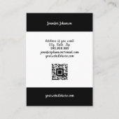 Moderne zwarte witte juwelen oorringen qr code visitekaartje (Achterkant)