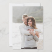 Moderne zwarte witte kalligrafie Faux Vellum 2 Fot Kaart (Achterkant)