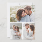 Moderne zwarte witte kalligrafie Faux Vellum 4 Fot Kaart (Achterkant)