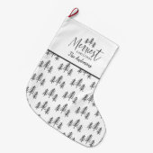 Moderne zwarte witte kerstrituele typografie grote kerstsok (Voorkant (Hangend))