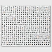 Moderne zwarte witte kerstster cadeaupapier (Vlak)