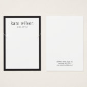 Moderne zwarte witte Ketting Visitekaartje (Voorkant /achterkant)