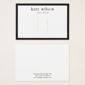 Moderne zwarte, witte, kleine haarklemkaart visitekaartje (Voorkant /achterkant)