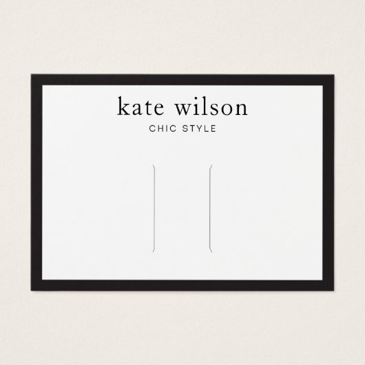Moderne zwarte, witte, kleine haarklemkaart visitekaartje (Voorkant)