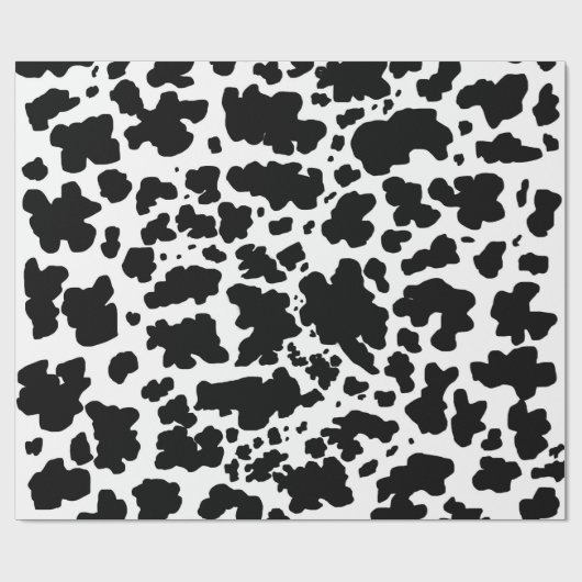 Moderne zwarte witte Koe Huidtextiel Dierafdrukken Cadeaupapier (Vlak)