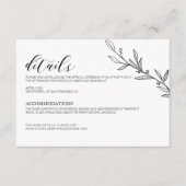 Moderne zwarte witte legant bruiloft — Minimale de Informatiekaartje (Voorkant)