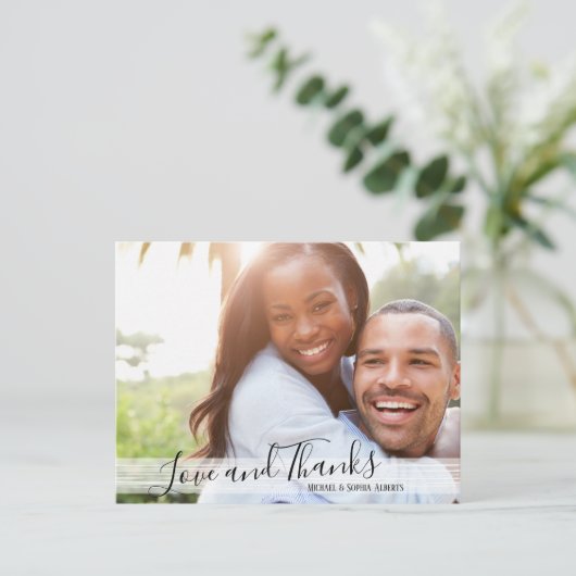 Moderne zwarte & witte liefde en Bedankt Briefkaar Briefkaart (Staand voorkant)