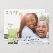 Moderne zwarte & witte liefde en Bedankt Briefkaar Briefkaart (Voorkant / Achterkant)