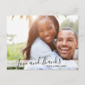 Moderne zwarte & witte liefde en Bedankt Briefkaar Briefkaart (Voorkant)