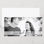 Moderne zwarte & witte liefde en Bedankt Fotokaart (Voorkant / Achterkant)