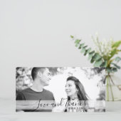 Moderne zwarte & witte liefde en Bedankt Fotokaart (Staand voorkant)