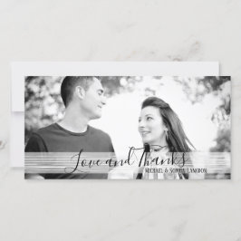 Moderne zwarte & witte liefde en Bedankt Fotokaart
