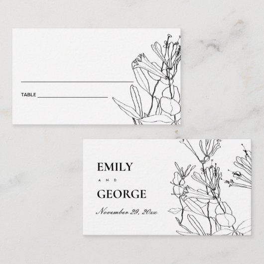 MODERNE ZWARTE WITTE LIJN VOOR DE TEKST VAN PLATTE VISITEKAARTJE (Voorkant / Achterkant)