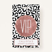 Moderne zwarte witte luipaard dierprintpatroon badge (Voorkant)