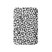 Moderne zwarte witte luipaard dierprintpatroon badmat (Voorkant Verticaal)