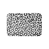 Moderne zwarte witte luipaard dierprintpatroon badmat (Voorkant)