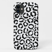 Moderne zwarte witte luipaard dierprintpatroon Case-Mate iPhone case (Achterkant)