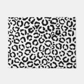 Moderne zwarte witte luipaard dierprintpatroon deurmat (Voorkant)