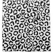 Moderne zwarte witte luipaard dierprintpatroon douchegordijn (Voorkant)
