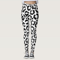 Moderne zwarte witte luipaard dierprintpatroon