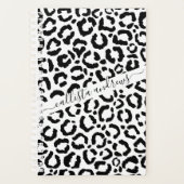 Moderne zwarte witte luipaard dierprintpatroon planner (Voorkant)