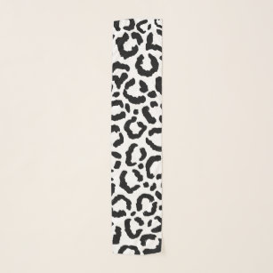 Moderne zwarte witte luipaard dierprintpatroon sjaal