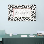 Moderne zwarte witte luipaard dierprintpatroon spandoek (Beurs)