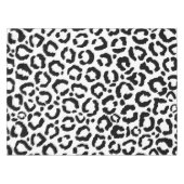 Moderne zwarte witte luipaard dierprintpatroon tafelkleed (Voorkant (Horizontaal))