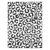 Moderne zwarte witte luipaard dierprintpatroon tafelkleed (Voorkant)