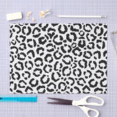 Moderne zwarte witte luipaard dierprintpatroon tissuepapier (Craft)