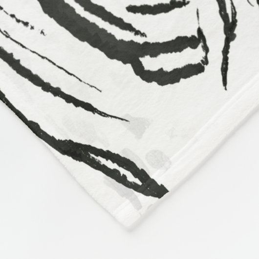 Moderne zwarte witte luipaard tijger dieren fleece deken (Hoek)