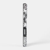 Moderne zwarte witte luipaard tijger dieren iPhone hoesje (Rechterkant)