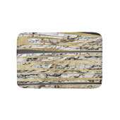 Moderne zwarte witte marmer met Faux Gold Stripes Badmat (Voorkant)