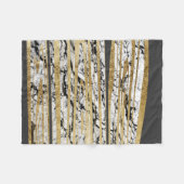 Moderne zwarte witte marmer met Faux Gold Stripes Fleece Deken (Voorkant (Horizontaal))