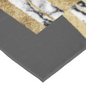 Moderne zwarte witte marmer met Faux Gold Stripes Tafelkleed (Gekanteld)