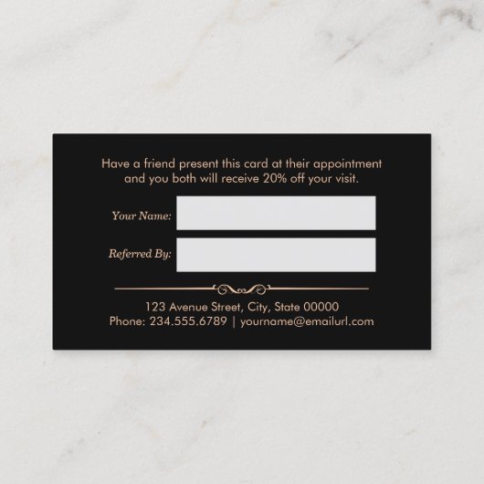 Moderne zwarte witte marmer Verwijs een verwijzing (Achterkant)