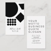 Moderne zwarte witte meetbare vormen rond punt visitekaartje (Voorkant / Achterkant)