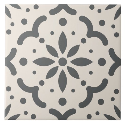 Moderne zwarte witte meetkunde tegeltje (Voorkant)