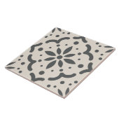 Moderne zwarte witte meetkunde tegeltje (Zijkant)