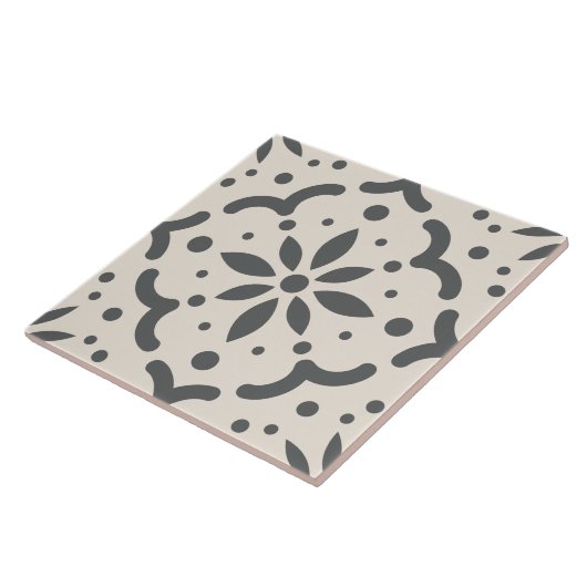 Moderne zwarte witte meetkunde tegeltje (Zijkant)