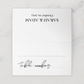 Moderne zwarte witte, minimale plaatskaart plaatskaartje (Buitenkant ongevouwen)