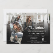 Moderne zwarte witte minimalistische foto Quincean Kaart (Voorkant)