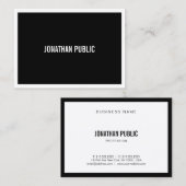 Moderne zwarte witte minimalistische laptop visitekaartje (Voorkant / Achterkant)