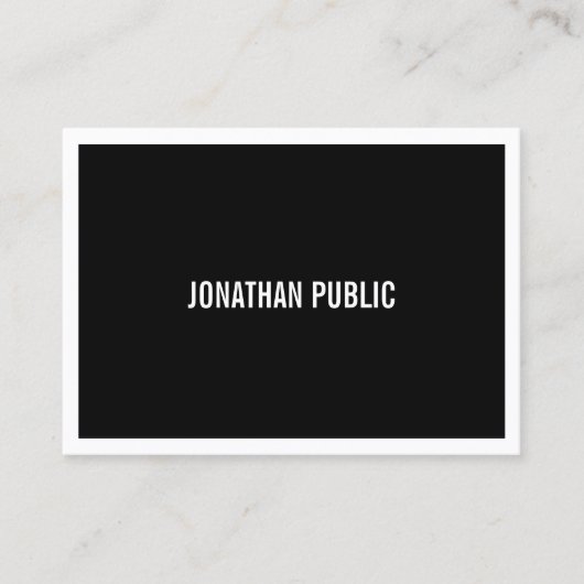 Moderne zwarte witte minimalistische laptop visitekaartje (Voorkant)