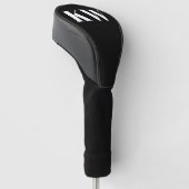 Moderne Zwarte Witte Monogram Beginletters Geperso Golfheadcover (Schuin)